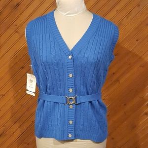 Vintage Joyce Sweater Vest Gold Belt Brand New